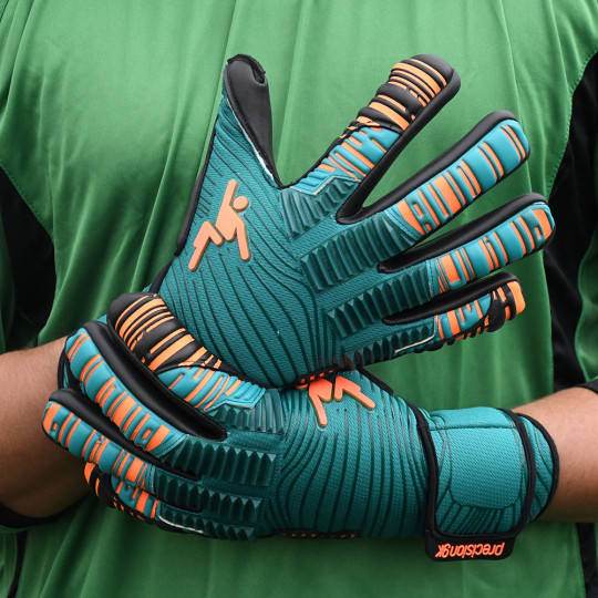 Precision GK Elite 2.0 Contact Junior Gloves Teal/Fluo Orange