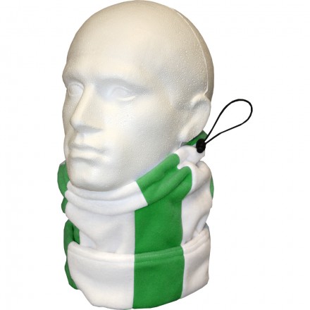  Keeper ID Neck Warmer Football Snood White/Green Stripes