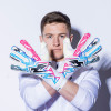 Kaliaaer ULTRA Lite Veloz X Negative Junior Goalkeeper Gloves Cyan/Neo