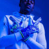 Kaliaaer PWRLITE FaderBlaze Azure Sekure Goalkeeper Gloves Azure Blue/