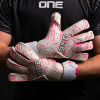 ONE GEO 3.0 Amped Junior Goalkeeper Gloves White/Pink