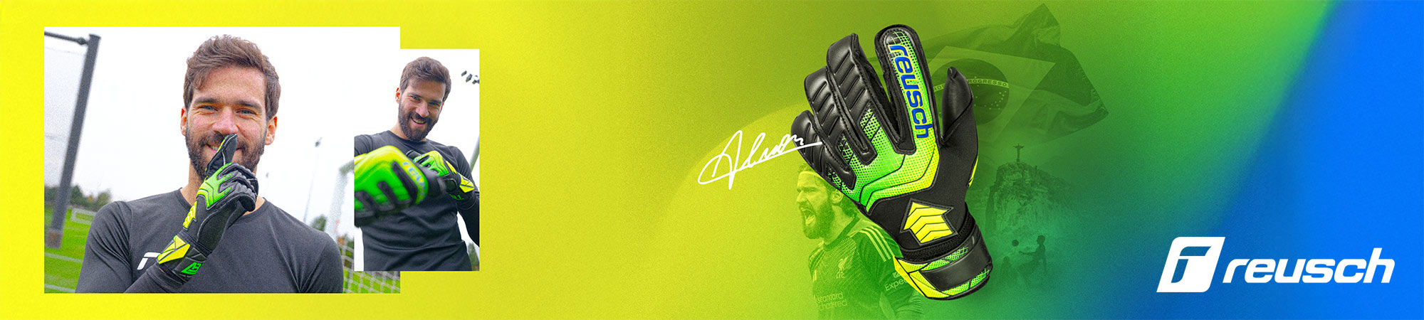 Reusch Attrakt AB1 Duo Goalkeeper Gloves black/yellow