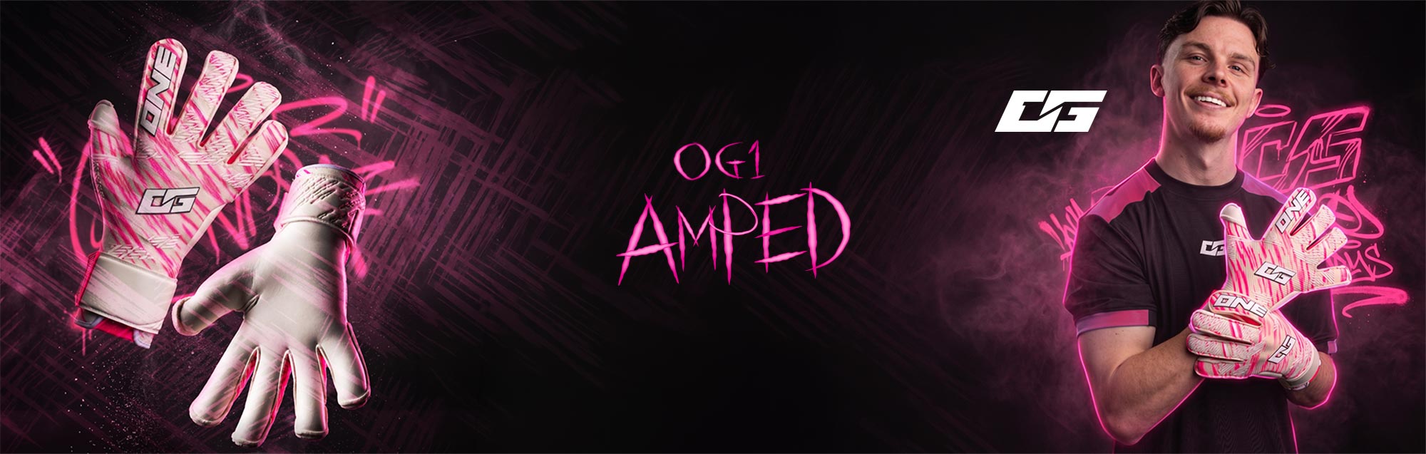 ONE OG1 AMPED Shredded Pink Goalkeeper Gloves