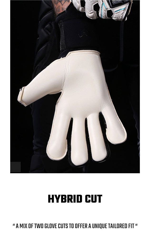 Hybrid cut goalkeeper gloves
