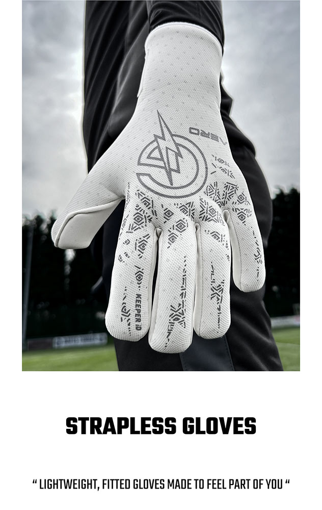 strapless goalkeeper gloves with removable strap