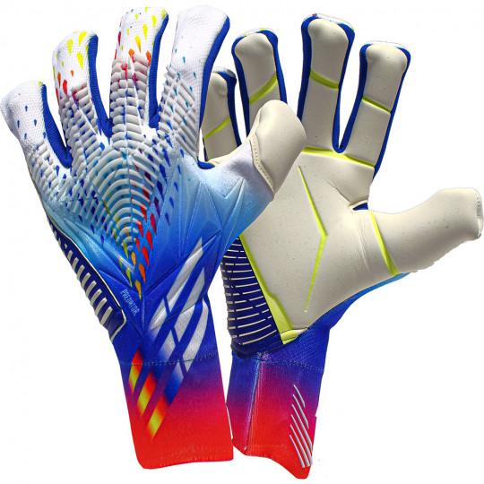 adidas Edge PROMO Fingersave Goalkeeper Gloves white/cyan - Just Keepers