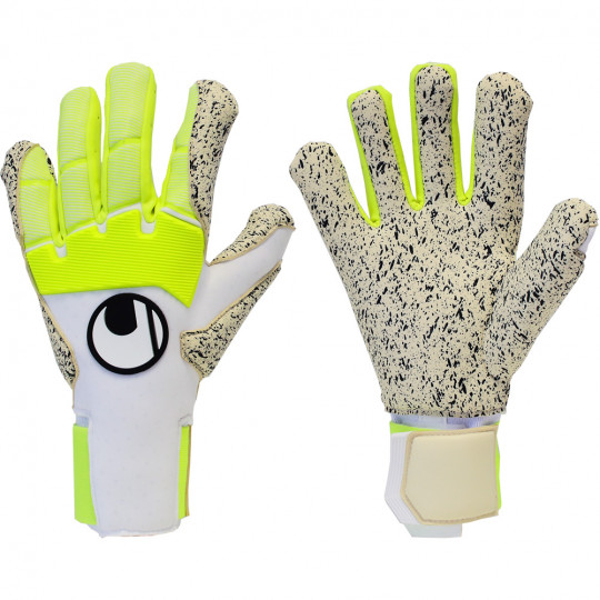 UHLSPORT Yellow & Black Starter Soft Football Goalkeeper Gloves Size 8 BNWT 