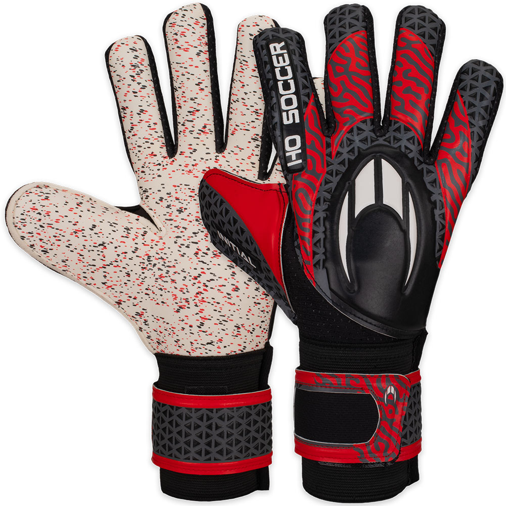 HO Soccer INITIAL Arena Negative Black/Red GK Gloves Just Keepers