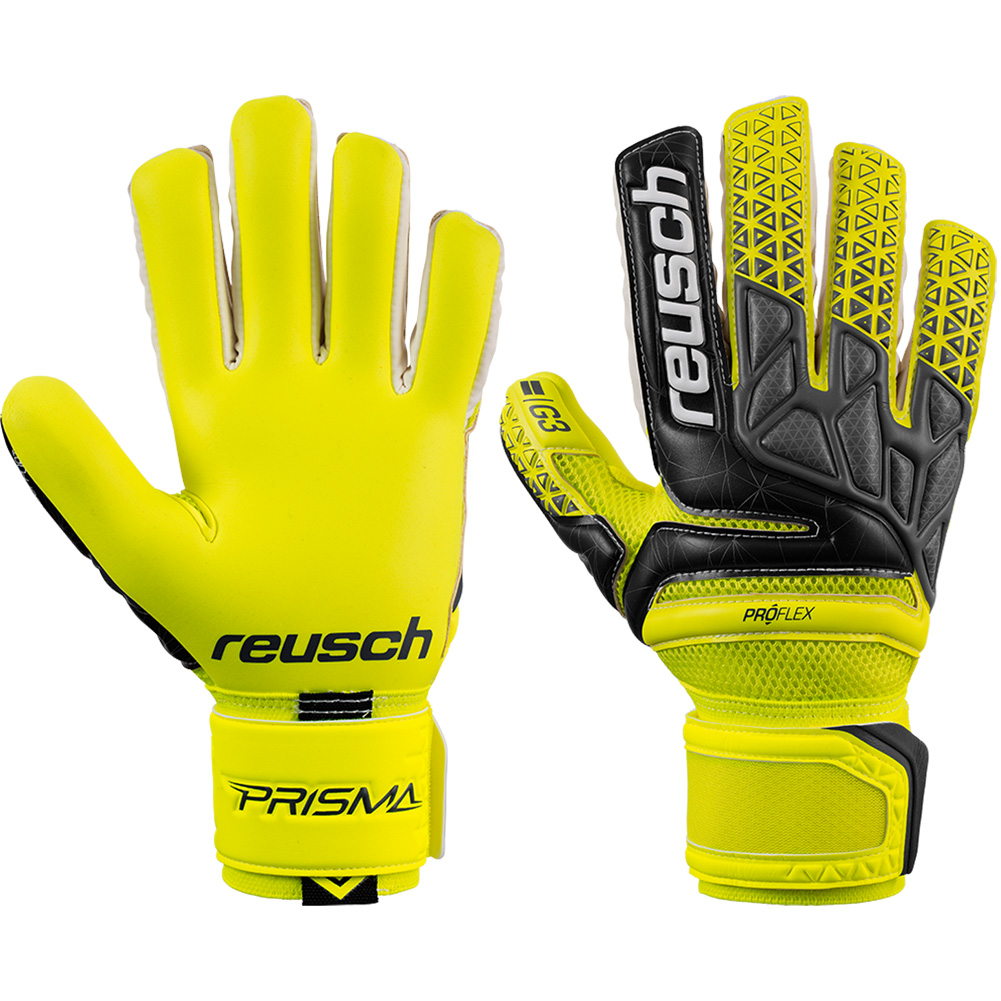Reusch Soccer Prisma Prime G3 Finger Support Goalkeeper Gloves Yellow//Black