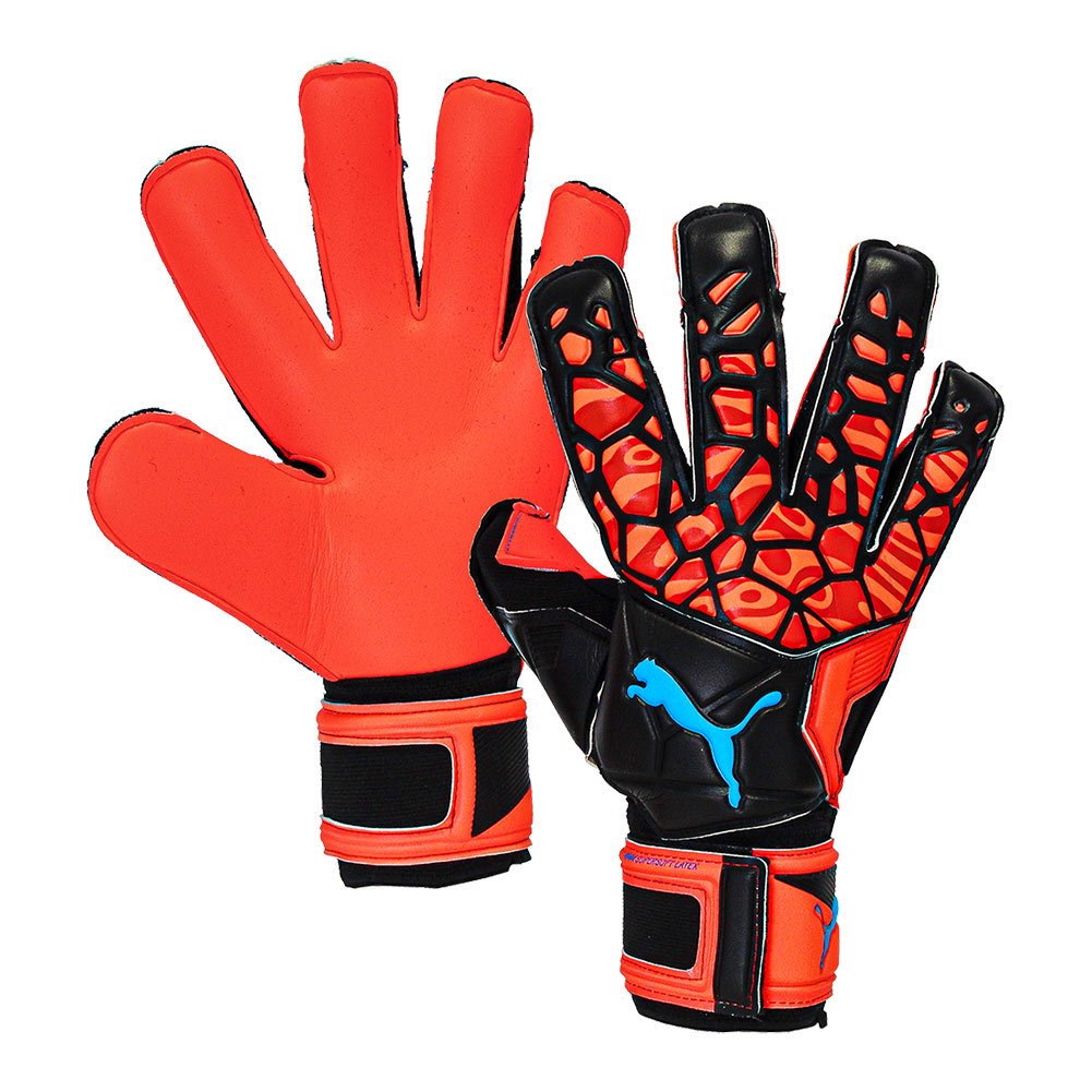 red and black football gloves