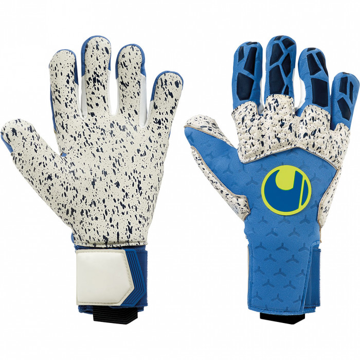 101123001 Uhlsport HYPERACT SUPERGRIP+ REFLEX Goalkeeper Gloves night blue/fluo yell