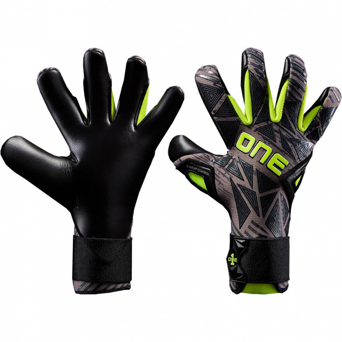 ONE GEO 3.0 Carbon Junior Goalkeeper Gloves Black/Grey/Fluo