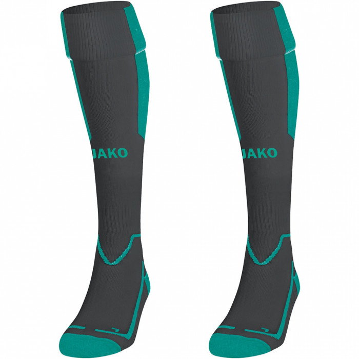  3866-24 JAKO Lazio Socks Anthractie/Turquoise 