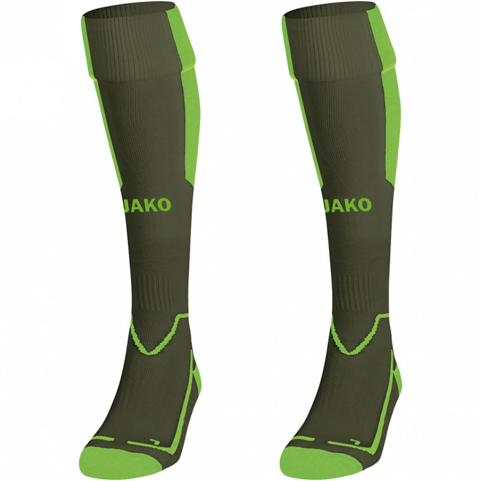  3866-28 JAKO Lazio Socks Khaki/Neon Green 