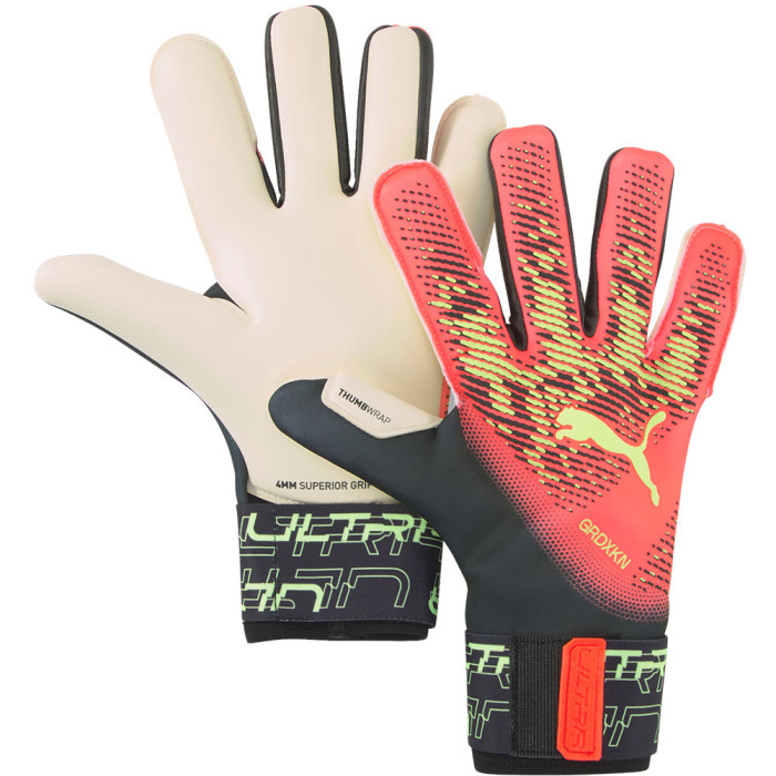 Puma ULTRA Grip 1 Hybrid Pro Goalkeeper Gloves Fiery Coral / Fizzy Light