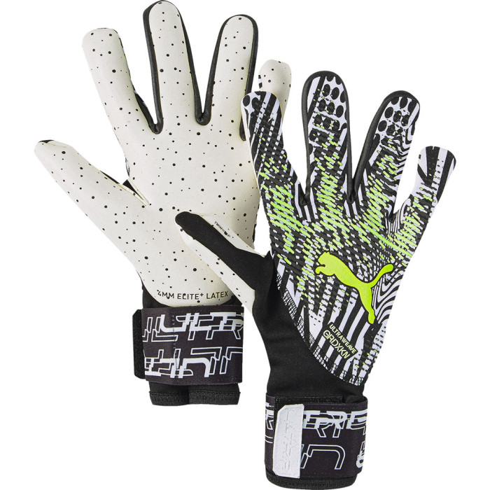 Puma ULTRA ULTIMATE 1 NC DAZZLE Limited Edition Goalkeeper Gloves White/Lime Squeeze