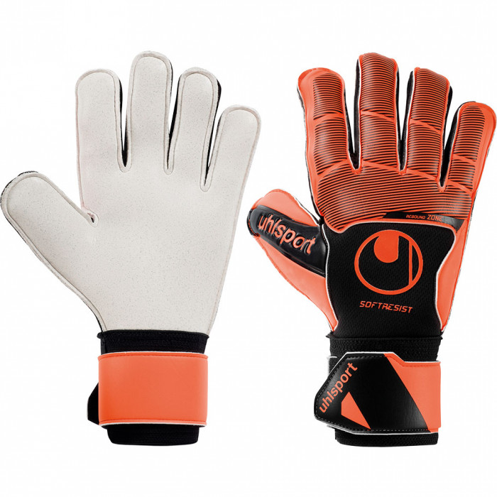 Uhlsport Soft Resist Goalkeeper Gloves Black/Fluo Orange