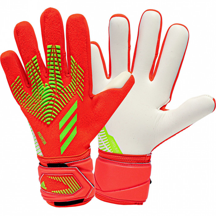 adidas Predator EDGE GL League Goalkeeper Gloves Game Data Pack Solar Red/Team Solar Green