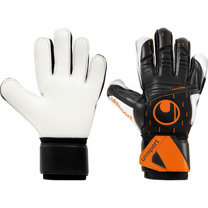 Uhlsport SPEED CONTACT SUPERSOFT Goalkeeper Gloves Black/White/Fluo