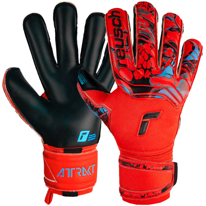 Reusch Attrakt Gold X Evolution Cut Finger Support Goalkeeper Gloves bright red