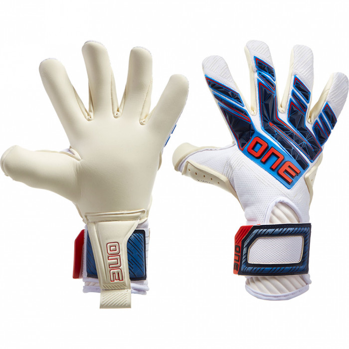 ONE APEX Pro Super Junior Goalkeeper Gloves White/Blue/Red