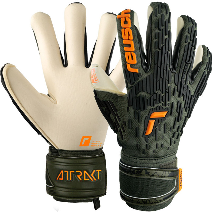 Reusch Attrakt Freegel Gold X Goalkeeper Gloves desert green