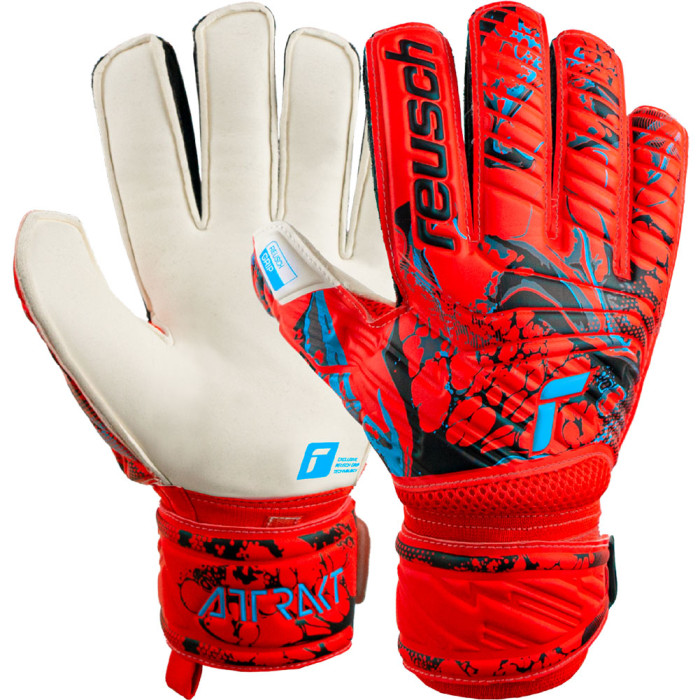 Reusch Attrakt Grip Goalkeeper Gloves Bright Red/Future Blue/Black
