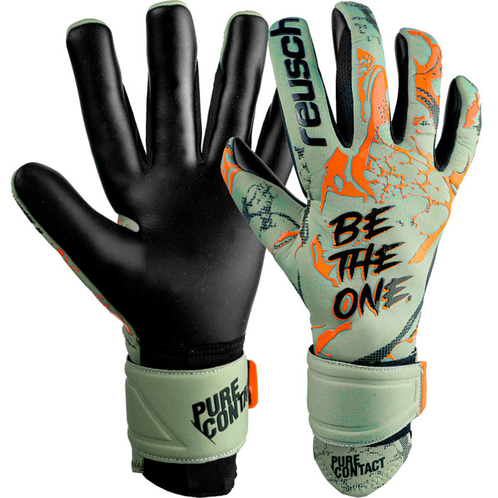 Reusch Pure Contact Gold Goalkeeper Gloves shark green/shock Orange