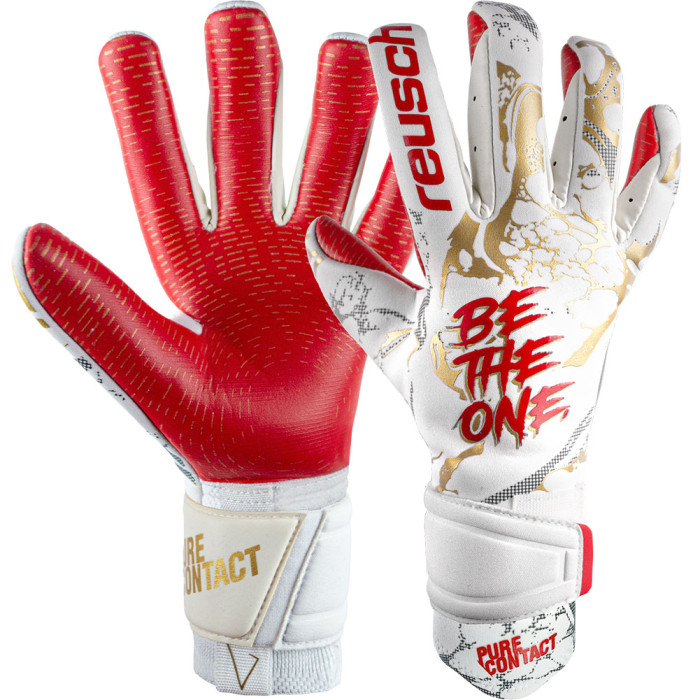 Reusch Pure Contact Gold X GluePrint Goalkeeper Gloves White/Red 