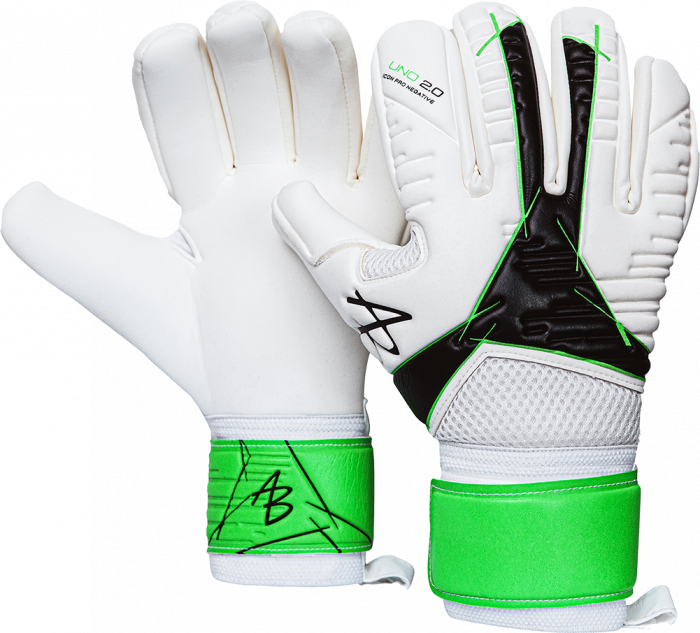 AB1 UNO 2.0 Icon Pro Negative Junior Goalkeeper Gloves White/Green