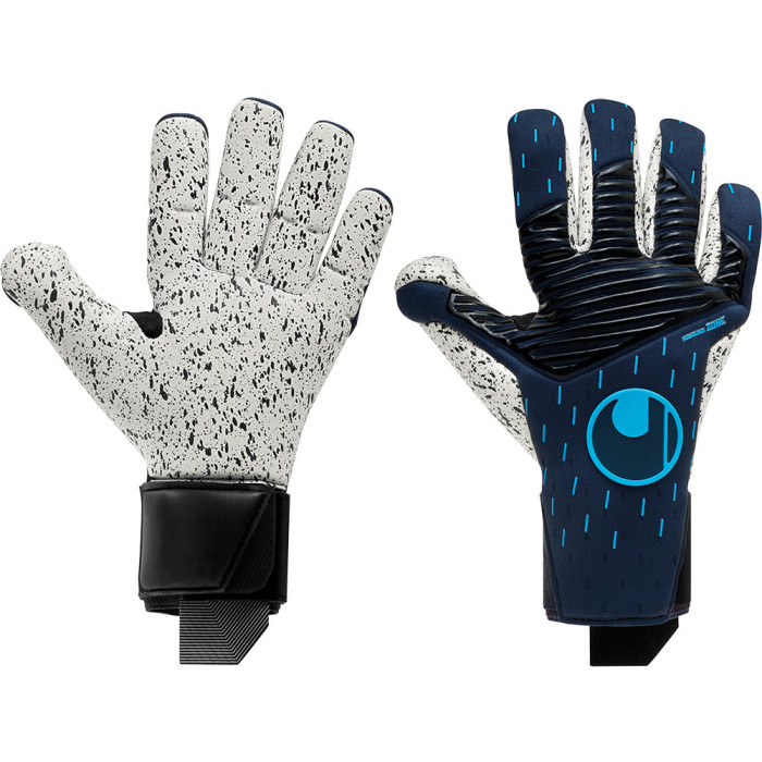 Uhlsport Speed Contact Supergrip+ Finger Surround Goalkeeper Gloves Black/Blue