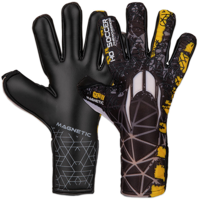 HO Soccer Phenomenon Magnetic GEN 1V Junior Goalkeeper Gloves Black/Yellow
