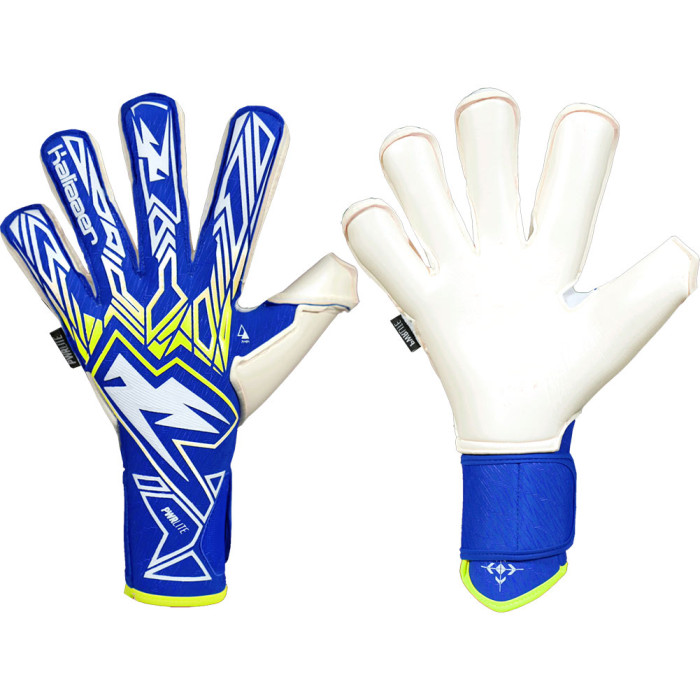 Kaliaaer PWRLITE FaderBlaze Azure Sekure Goalkeeper Gloves Azure Blue/Neo Yellow