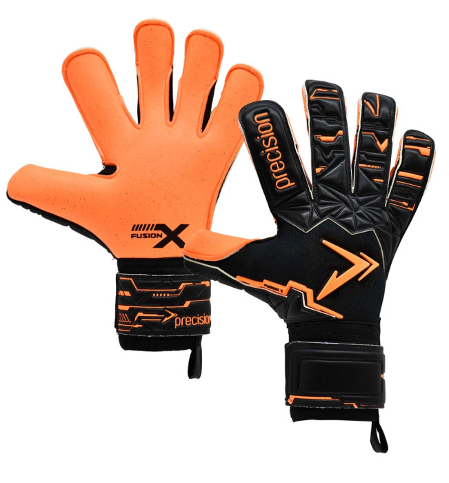 Precision Fusion X Pro Surround Quartz Junior Goalkeeper Gloves Black/Fluo Orange