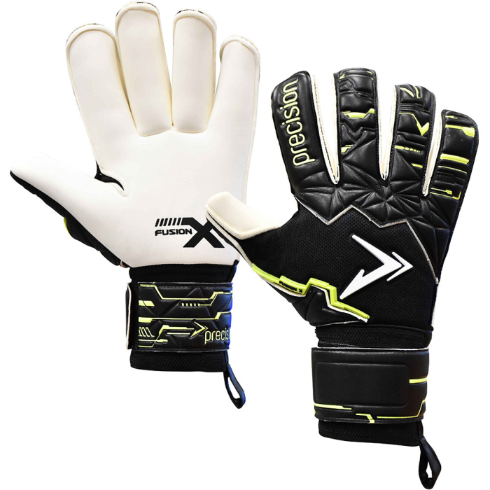 Precision Fusion X Pro Roll Finger Giga Junior Goalkeeper Gloves Black/Fluo