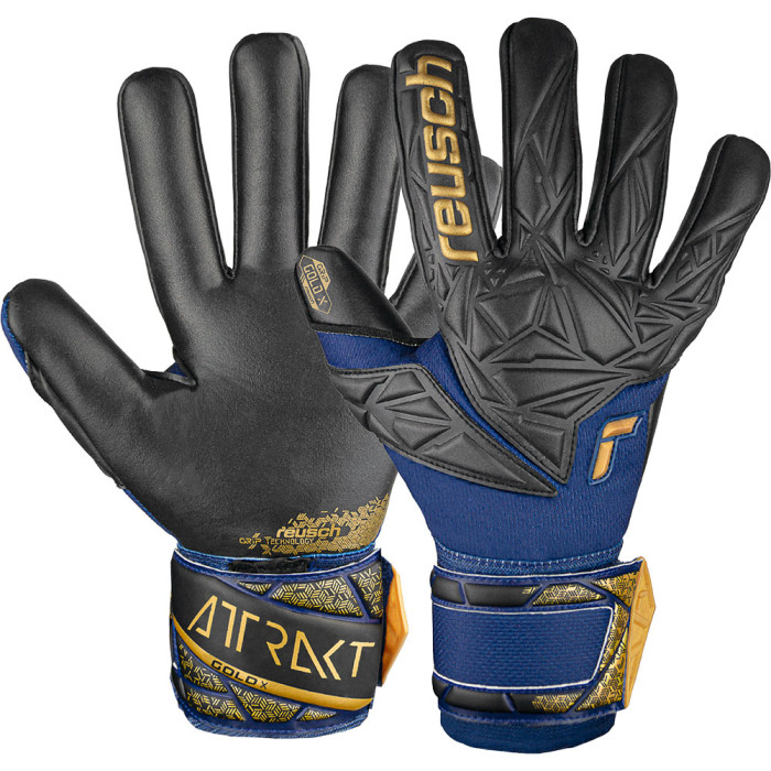 54709554411 Reusch Attrakt Gold X NC Goalkeeper Gloves Blue/Gold