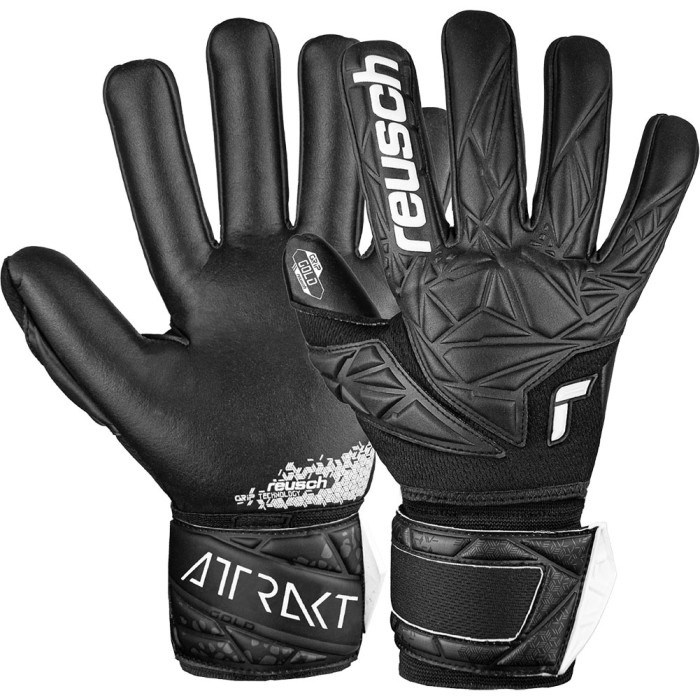 54701507700 Reusch Attrakt Gold NC Finger Support Goalkeeper Gloves Black