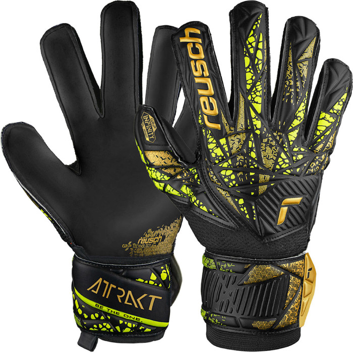 54707107739 Reusch Attrakt Infinity Finger Support Goalkeeper Gloves Black