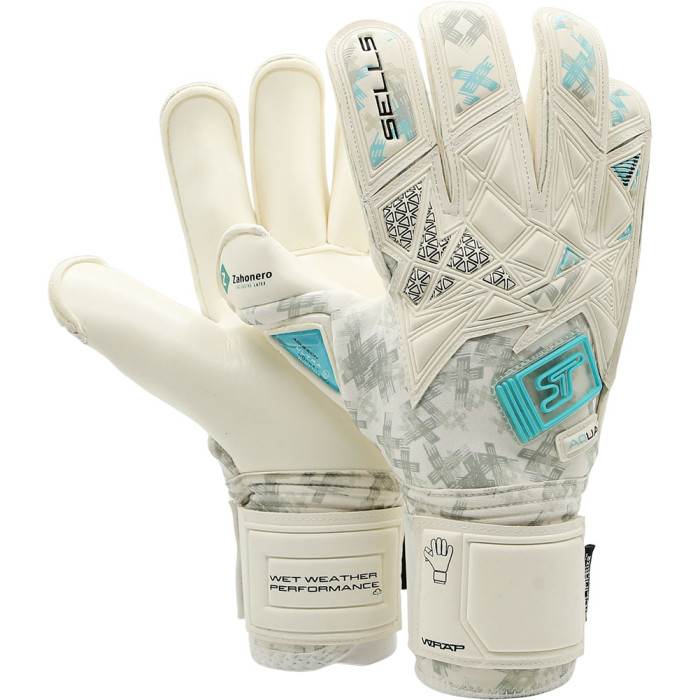 SGP202311G SELLS Wrap Aqua Prime Goalkeeper Gloves White