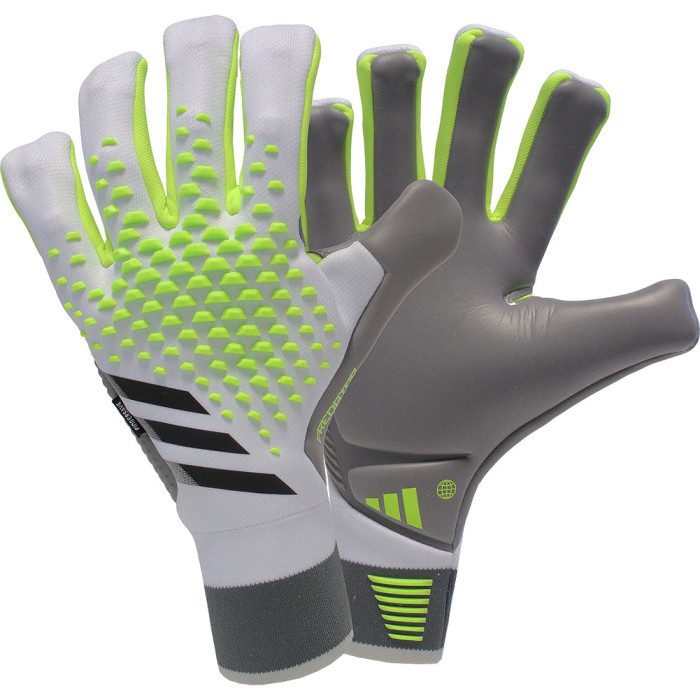 adidas Predator PRO Fingersave Goalkeeper Gloves White/Core Black/Lucid Lemon