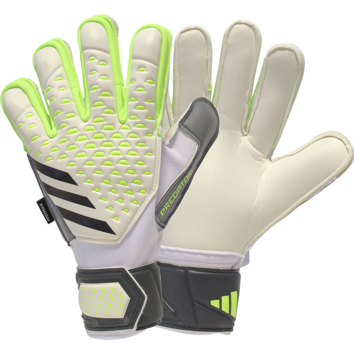 adidas Predator GL Match Fingersave Goalkeeper Gloves White/Core Black/Lucid Lemon