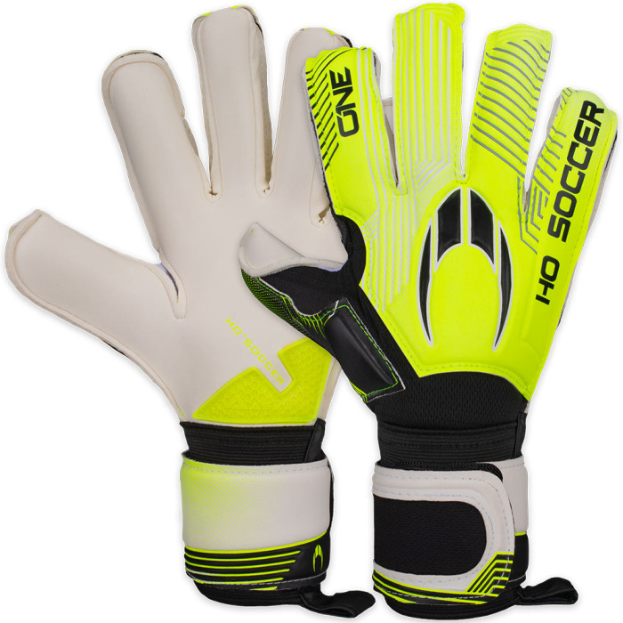 520310 HO Soccer One Hybrid Roll/Negative Goalkeeper Gloves white/lime