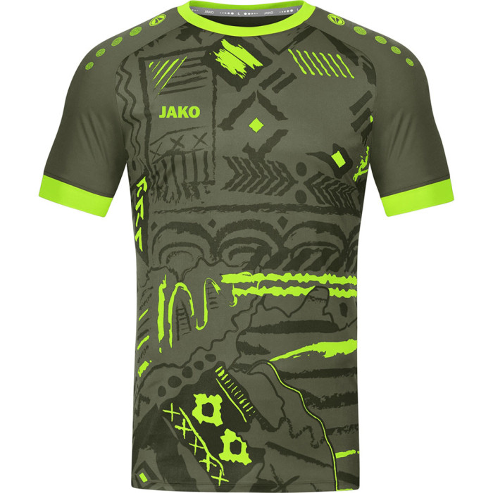 4211-231JAKO Tropicana GK Jersey SS Junior Khaki/Neon Green 