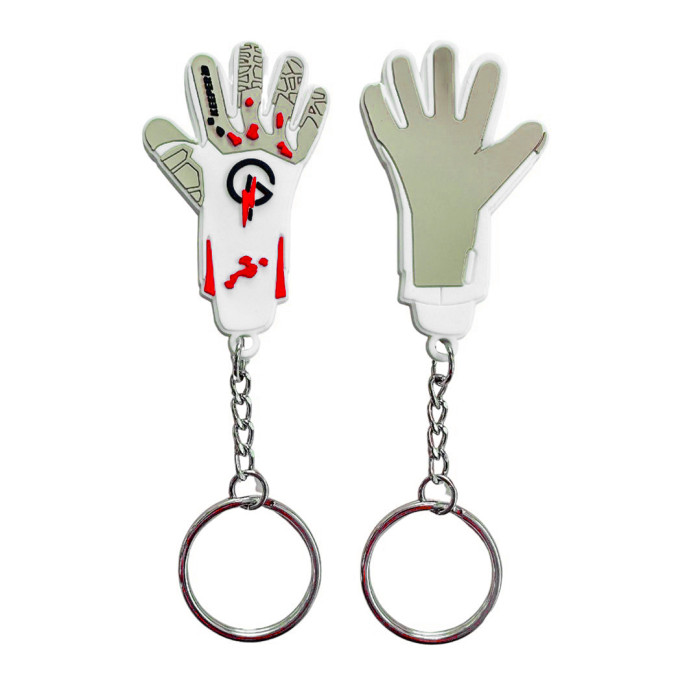 Keeper iD Goalproof Minin Glove Key Ring (White/Red)