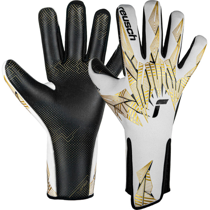 54709151131 Reusch Pure Contact Gold X GluePrint Strapless Goalkeeper Gloves White/Gold