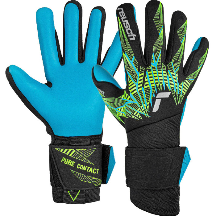 54704007410 Reusch Pure Contact Aqua Goalkeeper Gloves Black/Fluo