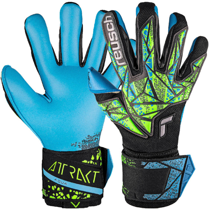 54704397410 Reusch Attrakt Aqua Goalkeeper Gloves Black/Fluo