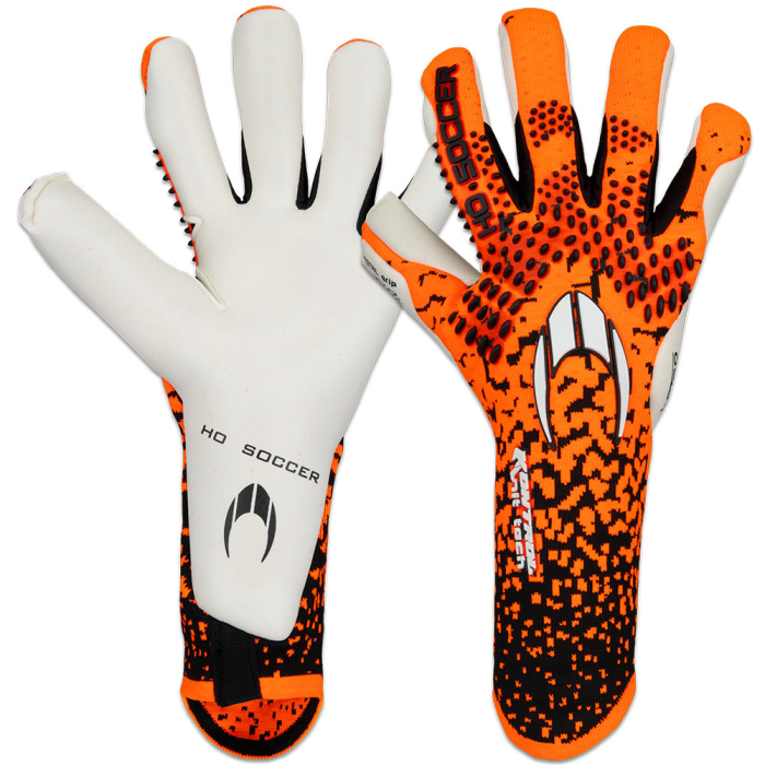520360J HO Soccer Kontrol Knit Tech Aqua Junior Goalkeeper Gloves Orange