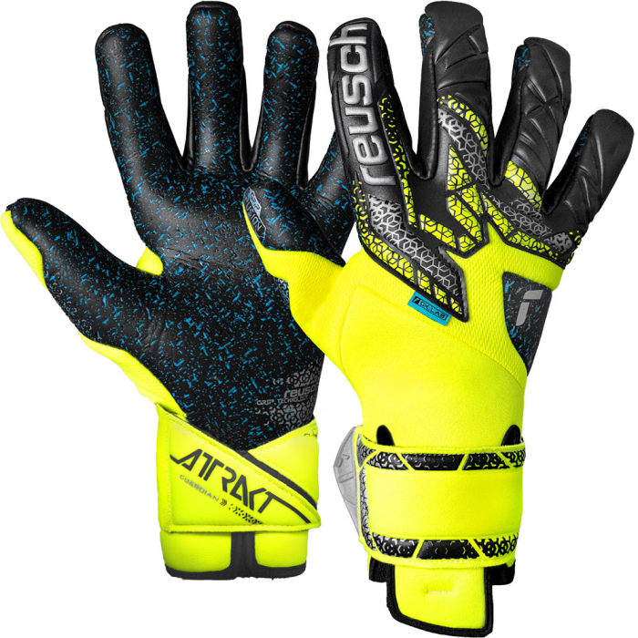 Reusch Attrakt Fusion Guardian Goalkeeper Gloves Safety Yellow/Black