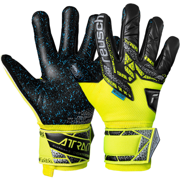 55729452025 Reusch Attrakt Fusion Guardian Junior Goalkeeper Gloves Safety Yellow/Black